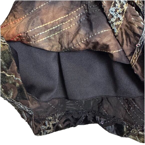 Coldwater Velvet Burnout Blouse Size M Sequin Floral Fairy Whimsigoth Grunge Y2K - Picture 7 of 9
